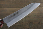 Sakai Takayuki Acero de Plata No.3 Santoku  180mm Mango de Madera de pakka roja - Japanny-SP