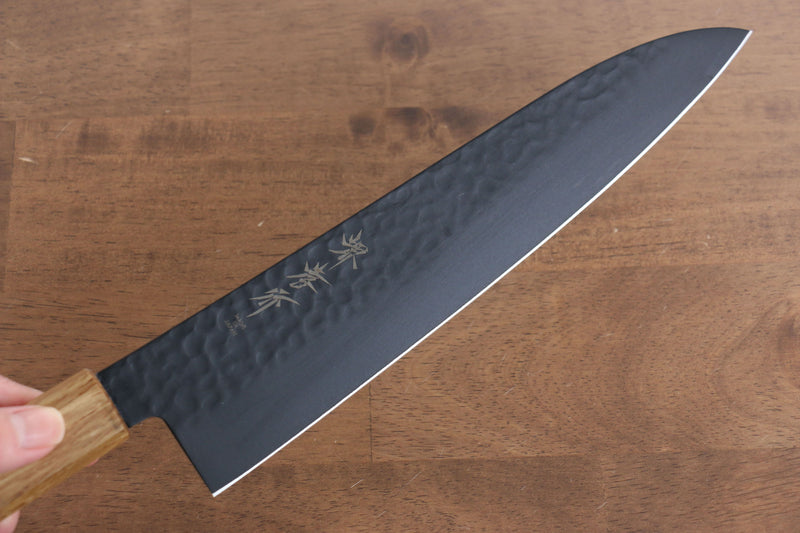 Sakai Takayuki Kurokage VG10 Martillado Cubierto de Teflon Gyuto  240mm Mango de Arce quemado - Japanny-SP