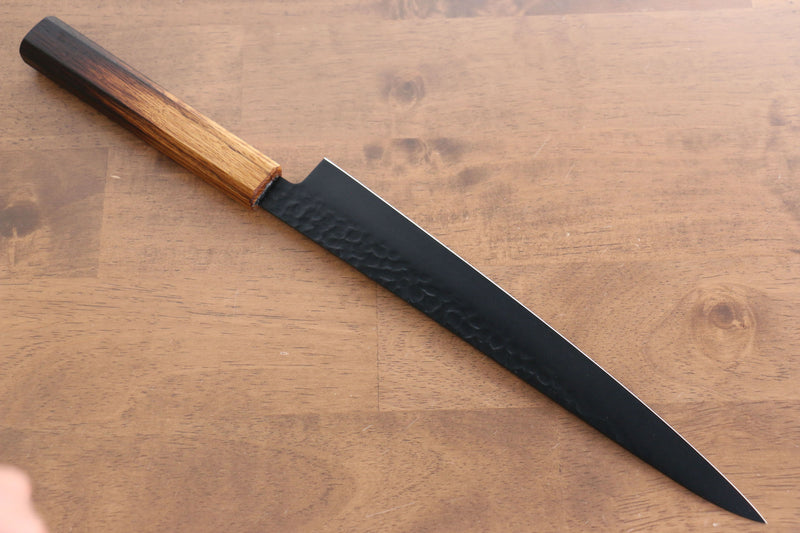 Sakai Takayuki Kurokage VG10 Martillado Cubierto de Teflon Sujihiki  240mm Mango de Arce quemado - Japanny-SP