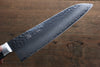 Seisuke Seiun VG10 de 33 Capas Damasco Santoku  180mm Mango de Madera de pakka azul  con Funda - Japanny-SP