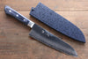 Seisuke Seiun VG10 de 33 Capas Damasco Santoku  180mm Mango de Madera de pakka azul  con Funda - Japanny-SP