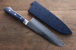 Seisuke Seiun VG10 de 33 Capas Damasco Santoku  180mm Mango de Madera de pakka azul  con Funda - Japanny-SP