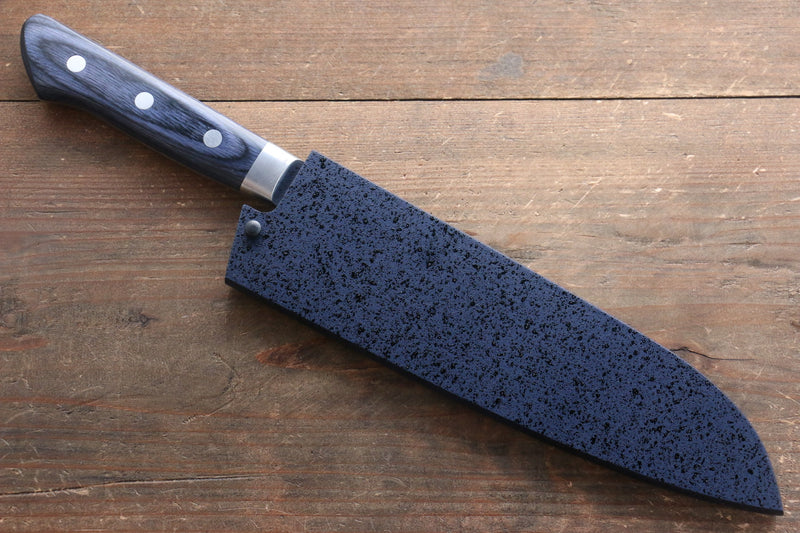 Seisuke Seiun VG10 de 33 Capas Damasco Santoku  180mm Mango de Madera de pakka azul  con Funda - Japanny-SP