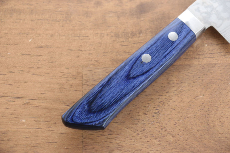 Kunihira Sairyu VG10 Damasco Usuba  165mm Mango de Madera de pakka azul - Japanny-SP