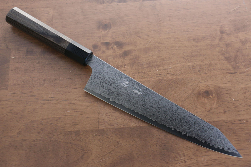 Seisuke VG10 Damasco de 33 Capas Kiritsuke Gyuto  240mm Mango de Madera de Pakka Gris - Japanny-SP