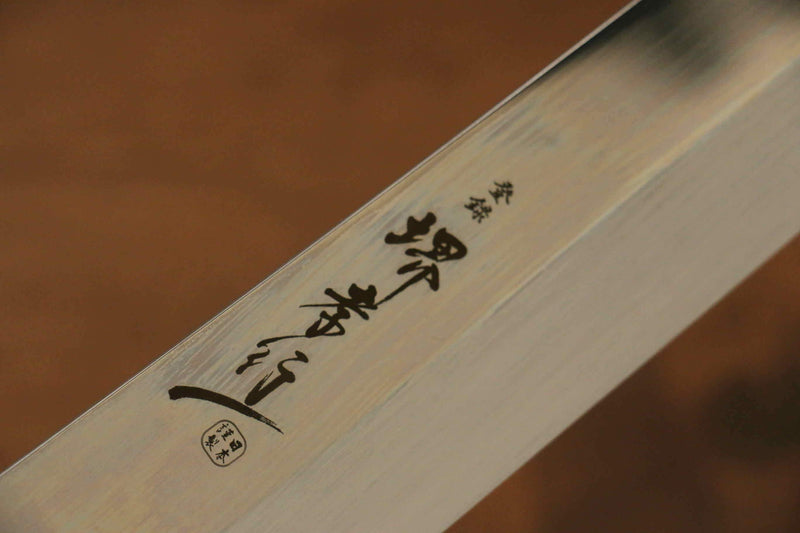 Sakai Takayuki Ginryu Honyaki Acero Sueco Terminado de Espejo Sakimaru Yanagiba  300mm Mango de Wenge(con anillo blanco) Con funda - Japanny-SP