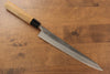 Seisuke Acero Azul No.2 Nashiji Sujihiki  240mm Mango de Castaña - Japanny-SP