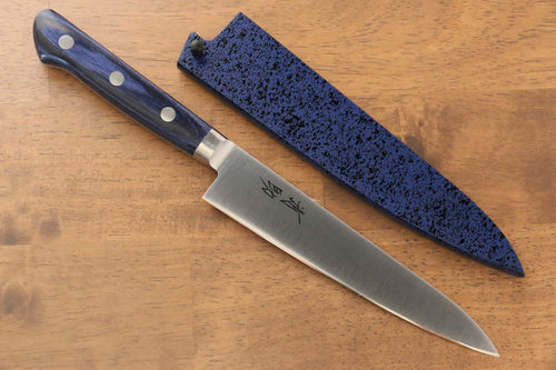 Seisuke Seiten Molibdeno Petty-Utilitario  150mm Mango de Madera de pakka azul  con Funda - Japanny-SP