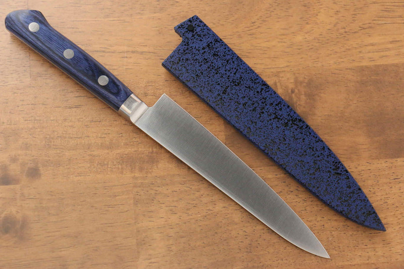 Seisuke Seiten Molibdeno Petty-Utilitario  150mm Mango de Madera de pakka azul  con Funda - Japanny-SP