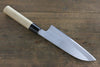 Mutsumi Hinoura Acero Blanco Terminado Migaki Santoku  165mm - Japanny-SP