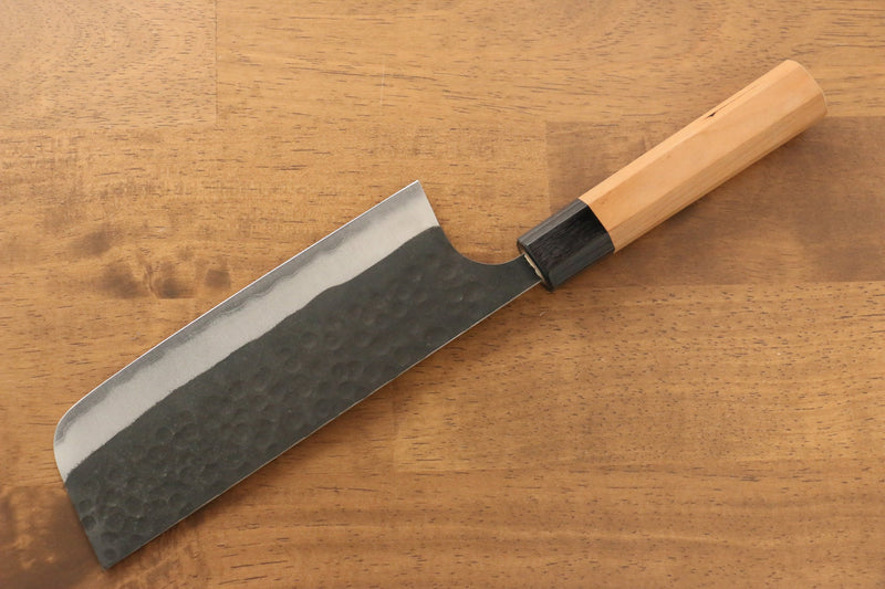 Masakage Koishi Super Azul Terminado Negro Nakiri  165mm Mango de Cerezo Americano - Japanny-SP