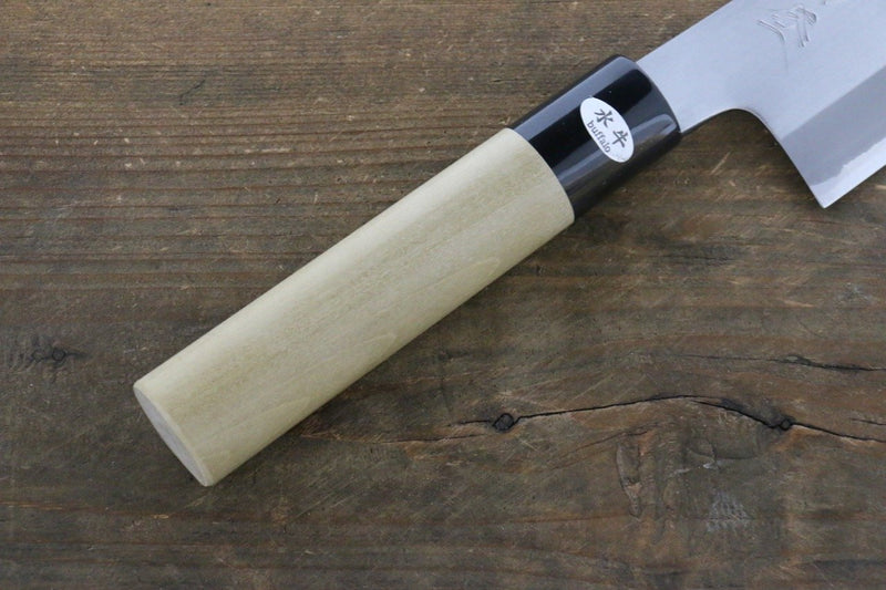 Mutsumi Hinoura Acero Blanco Terminado Migaki Santoku  165mm - Japanny-SP