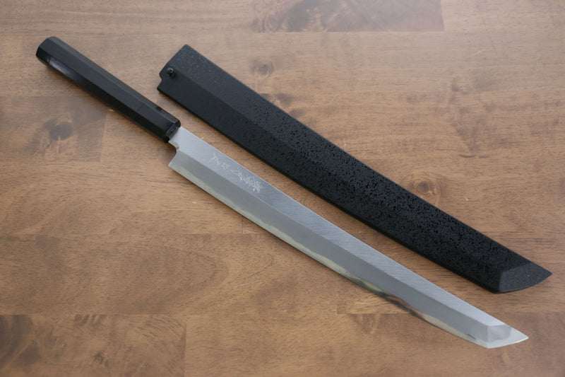 Sakai Takayuki Zangetsu Acero Blanco No.1 Sakimaru Yanagiba  330mm Mango de Madera de ebano  con Funda - Japanny-SP