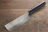 Shungo Ogata Acero Blanco No.2 Damasco Nakiri  165mm Mango de Shitan - Japanny-SP