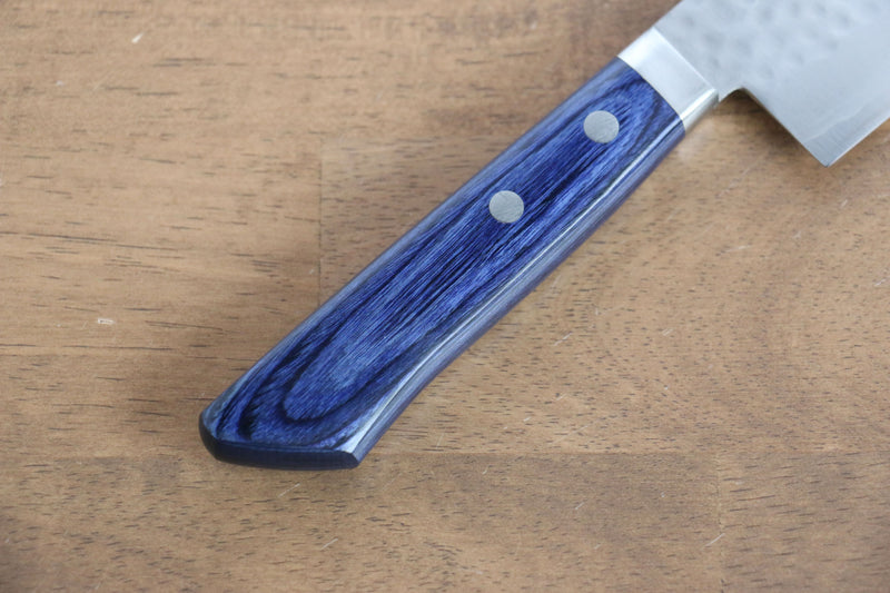 Kunihira Kokuryu VG10 Martillado Usuba  165mm Mango de Madera de pakka azul - Japanny-SP