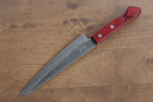 Nao Yamamoto VG10 Damasco Martilleado Nashiji Petty-Utilitario  160mm Mango de Madera de pakka roja - Japanny-SP