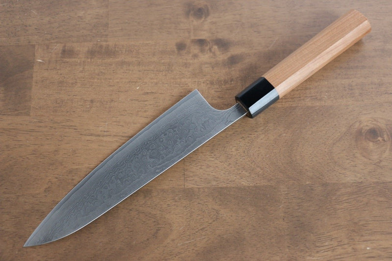 Nao Yamamoto SG2 Damasco Terminado Migaki Gyuto  180mm Mango de Cerezos Floreciendo - Japanny-SP