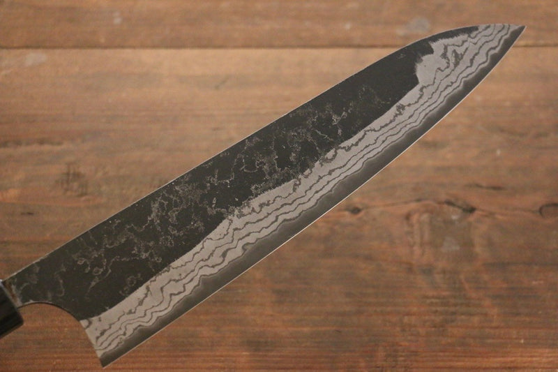 Shungo Ogata Acero Blanco No.2 Kurouchi Damasco Gyuto  240mm Mango de Shitan - Japanny-SP