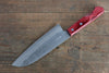 Nao Yamamoto VG10 Damasco Martilleado Santoku  170mm Mango de Madera de pakka roja - Japanny-SP