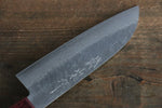 Nao Yamamoto VG10 Damasco Martilleado Santoku  170mm Mango de Madera de pakka roja - Japanny-SP