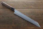 Hideo Kitaoka Acero Blanco No.2 Damasco Kiritsuke Yanagiba  270mm Mango de Shitan - Japanny-SP