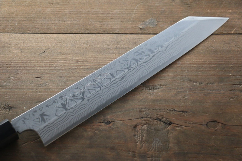 Hideo Kitaoka Acero Blanco No.2 Damasco Kiritsuke Yanagiba  240mm Mango de Shitan - Japanny-SP