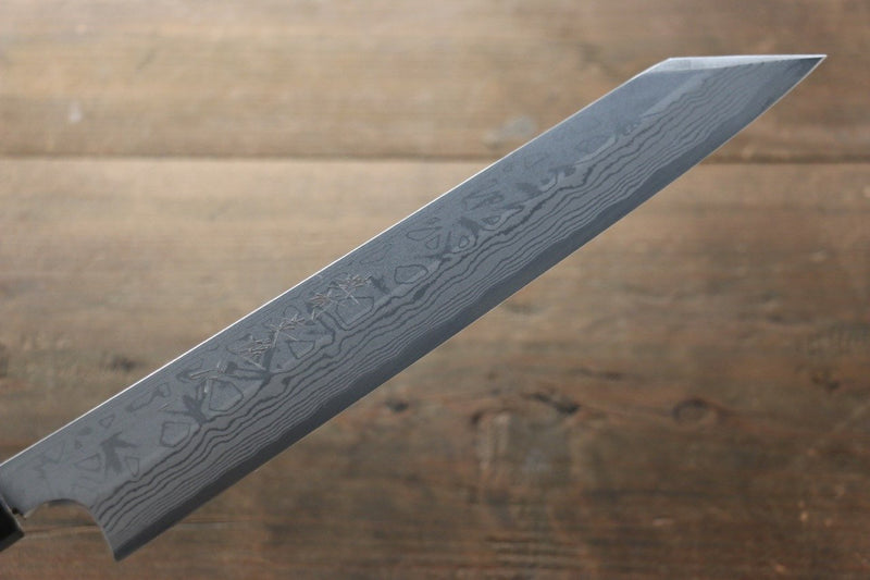 Hideo Kitaoka Acero Blanco No.2 Damasco Kiritsuke Yanagiba  240mm Mango de Shitan - Japanny-SP