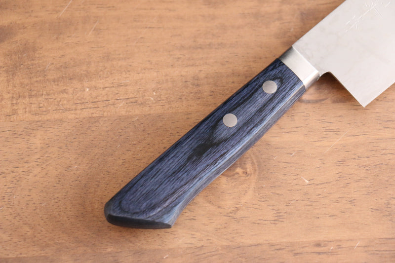 Kunihira Sairyu VG10 Damasco Nakiri  165mm Mango de azul marino de pakka negra - Japanny-SP