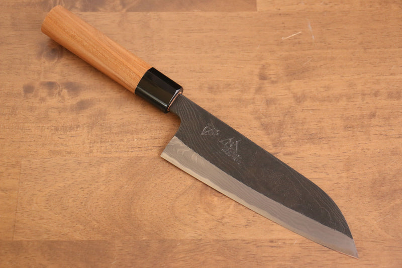 Tsukasa Hinoura Tamahagane Kurouchi Santoku  165mm Mango de Cereza silvestre - Japanny-SP