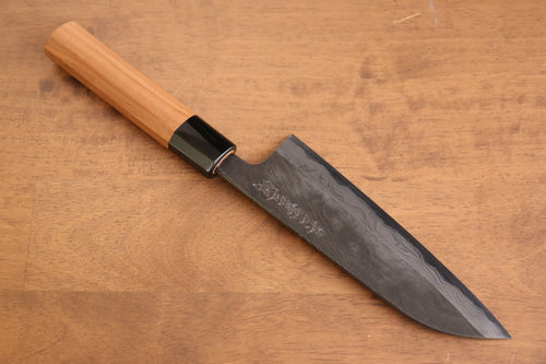 Tsukasa Hinoura Tamahagane Kurouchi Santoku  165mm Mango de Cereza silvestre - Japanny-SP