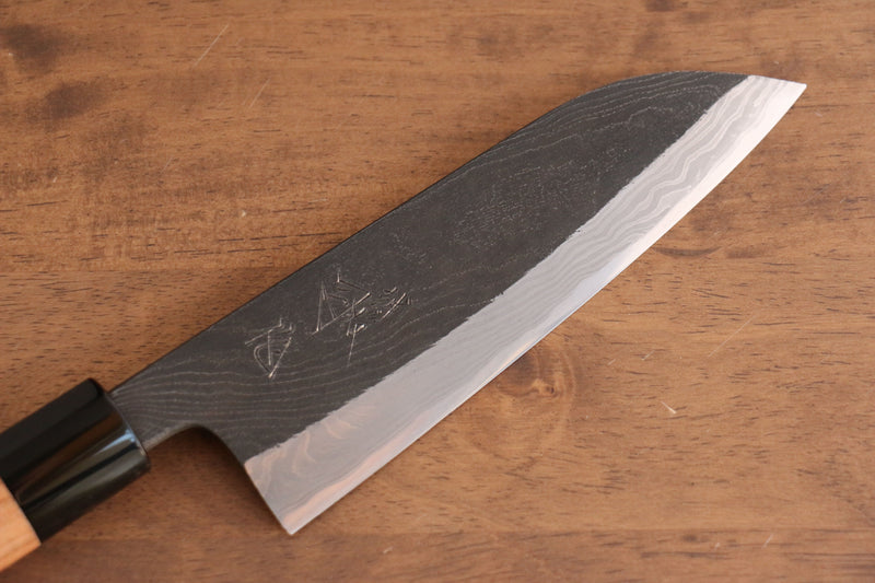 Tsukasa Hinoura Tamahagane Kurouchi Santoku  165mm Mango de Cereza silvestre - Japanny-SP