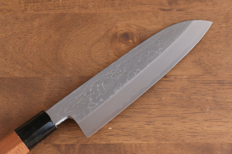 Tessen por Yamatsuka Tamahagane Damasco Santoku  165mm Mango de Cereza silvestre - Japanny-SP