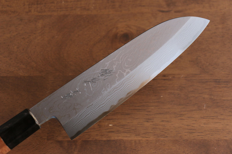 Tessen por Yamatsuka Tamahagane Damasco Santoku  165mm Mango de Cereza silvestre - Japanny-SP