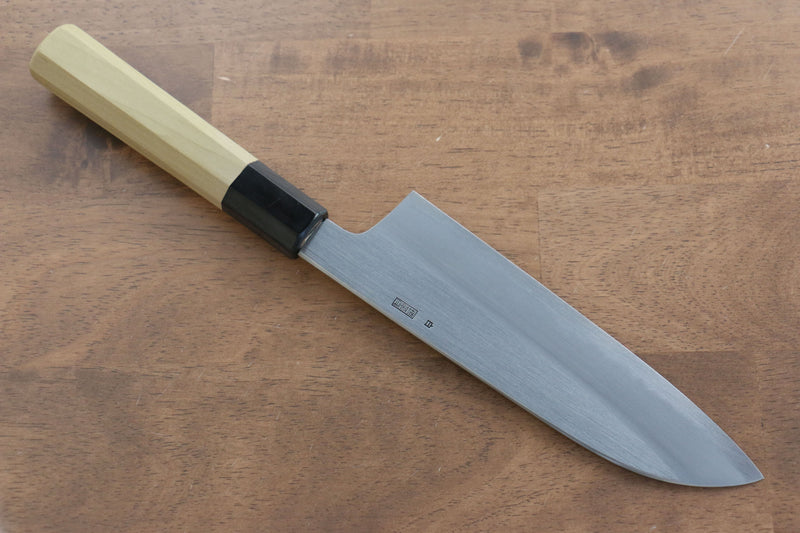 Kikuzuki Acero Blanco No.2 Kasumitogi Santoku  180mm Mango de Magnolia - Japanny-SP