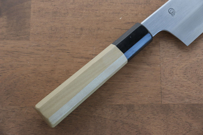 Kikuzuki Acero Blanco No.2 Kasumitogi Santoku  180mm Mango de Magnolia - Japanny-SP