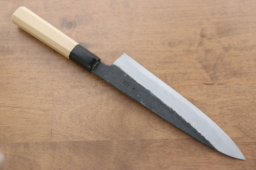 Kikuzuki Acero Blanco No.2 Terminado Negro Gyuto  210mm Mango de Magnolia - Japanny-SP