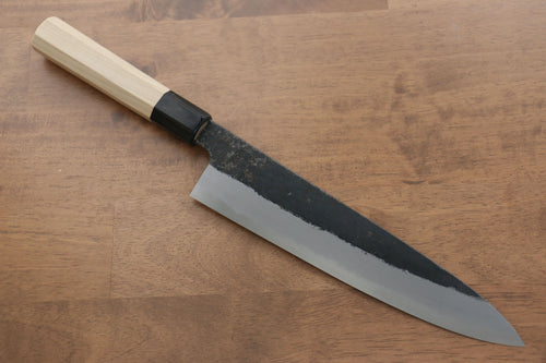 Kikuzuki Acero Blanco No.2 Terminado Negro Gyuto  240mm Mango de Magnolia - Japanny-SP