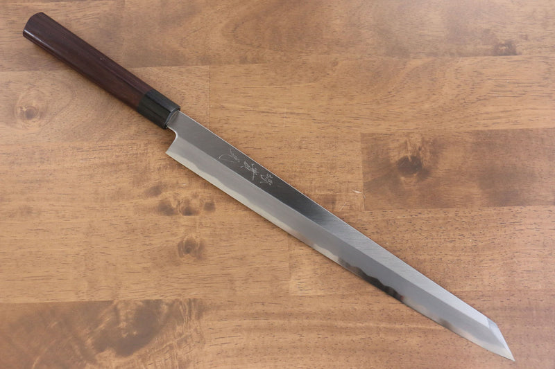 Jikko Acero Blanco No.2 Kiritsuke Yanagiba 330mm Mango de Shitan - Japanny-SP