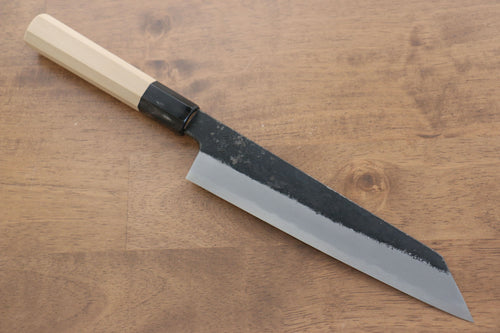 Kikuzuki Acero Blanco No.2 Terminado Negro Kiritsuke Gyuto  210mm Mango de Magnolia - Japanny-SP