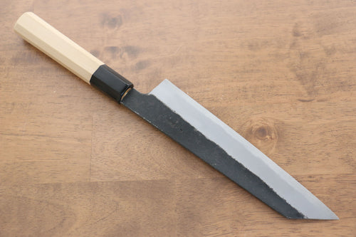 Kikuzuki Acero Blanco No.2 Terminado Negro Kiritsuke Gyuto  210mm Mango de Magnolia - Japanny-SP