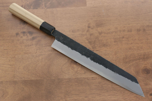 Kikuzuki Acero Blanco No.2 Terminado Negro Kiritsuke Gyuto  270mm Mango de Magnolia - Japanny-SP