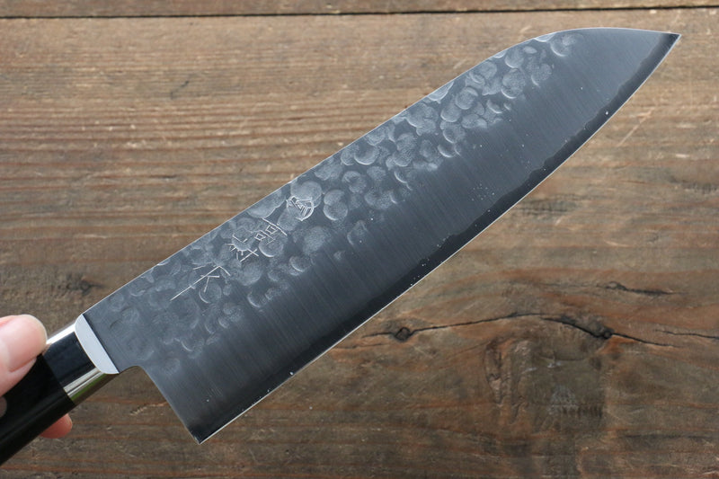 Cuchillos Takamura VG10 Martillado Santoku  170mm Mango de Madera de Pakka Negra - Japanny-SP