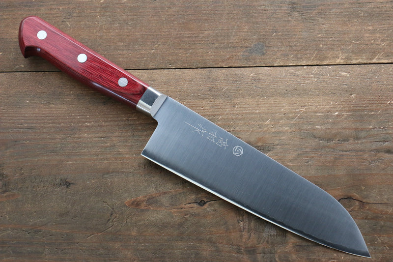 Cuchillos Takamura SG2 Santoku  170mm Mango de Madera de pakka roja - Japanny-SP