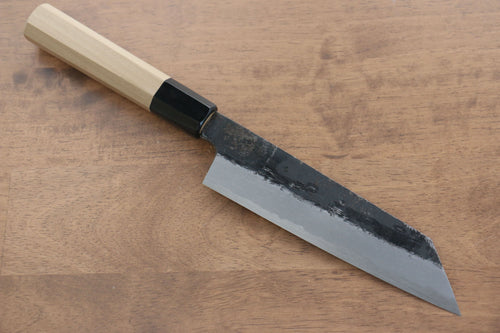 Kikuzuki Acero Blanco No.2 Terminado Negro Kiritsuke Santoku  180mm Mango de Magnolia - Japanny-SP