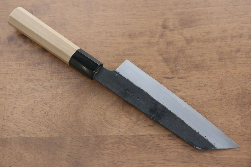 Kikuzuki Acero Blanco No.2 Terminado Negro Kiritsuke Santoku  180mm Mango de Magnolia - Japanny-SP