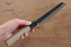 Kikuzuki Acero Blanco No.2 Terminado Negro Kiritsuke Santoku  180mm Mango de Magnolia - Japanny-SP