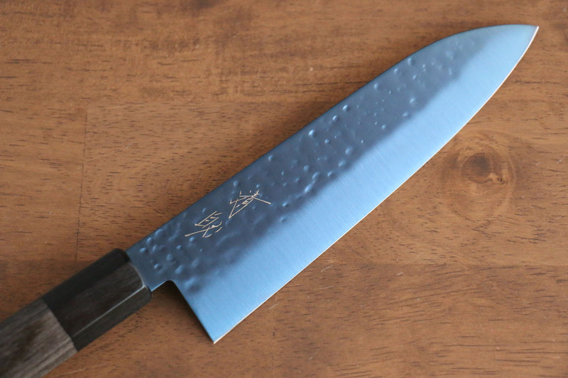 Seisuke Acero SK-85 Ion plating Martillado Santoku  180mm Mango de Madera de Pakka Gris - Japanny-SP