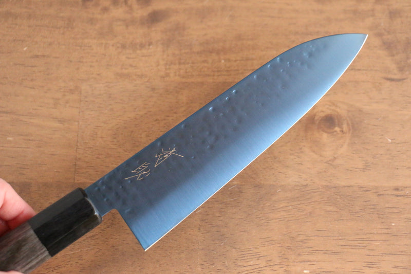 Seisuke Acero SK-85 Ion plating Martillado Santoku  180mm Mango de Madera de Pakka Gris - Japanny-SP