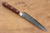 Seisuke Mokusei ZA-18 Damasco con Terminado de Espejo Petty-Utilitario  135mm Mango de Madera de Pakka Cafe - Japanny-SP