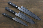 Sakai Takayuki AUS10 45 Layer Mirrored Damascus Japanese Gyuto 210mm, Santoku 170mm& Petty 135mm Set - Japanny-SP